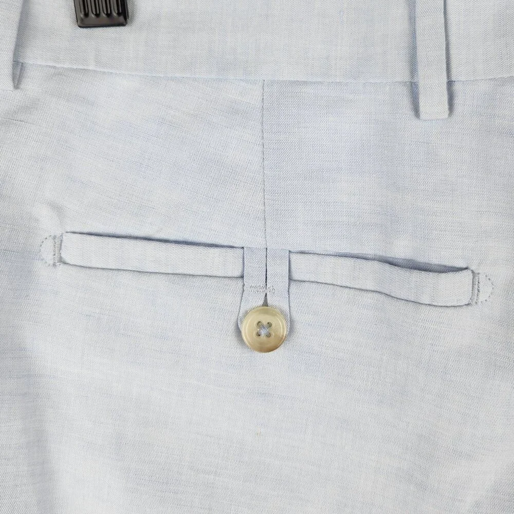 NWT Banana Republic Tailored Fit Linen Cotton Suit Pants Blue 30x32 (32x27.5)